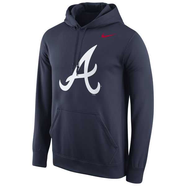 Men's Atlanta Braves Nike Logo Performance Pullover Hoodie - Navy Blue,We sell and wholesale Men's Atlanta Braves Nike Logo Performance Pullover Hoodie - Navy Blue on line form chian!